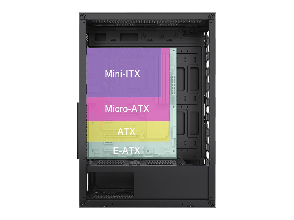 Bgears b-Optillusion (Fans NOT Included) Gaming PC ATX case, Special Optical Illusion ARGB Front Panel, Tempered Glass Side. USB3.0, Support up to EATX Motherboard.