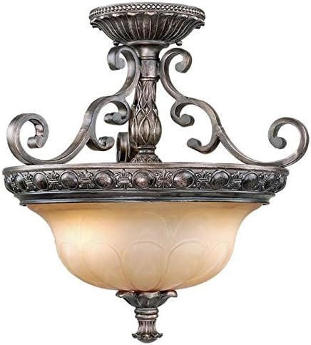 Vaxcel BG-CFU180PZ Bellagio Semi-Flush Mount (Dual Mount), 18", Parisian Bronze Finish