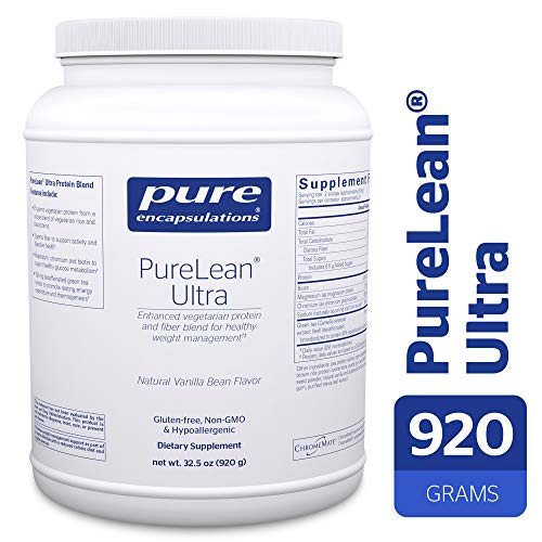 Pure Encapsulations - PureLean Ultra - Vegetarian Pea Protein and Fiber Blend with Green Tea and Stevia for Weight Management** - Natural Vanilla Bean Flavor - 32.5 oz (920 Grams)