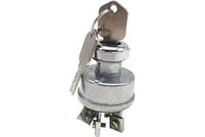 AIB2C 272041 Ignition Switch for Hyster 2394129 Clark D147482 Daewoo Forklift 108066, Silver, Ignition, Manual