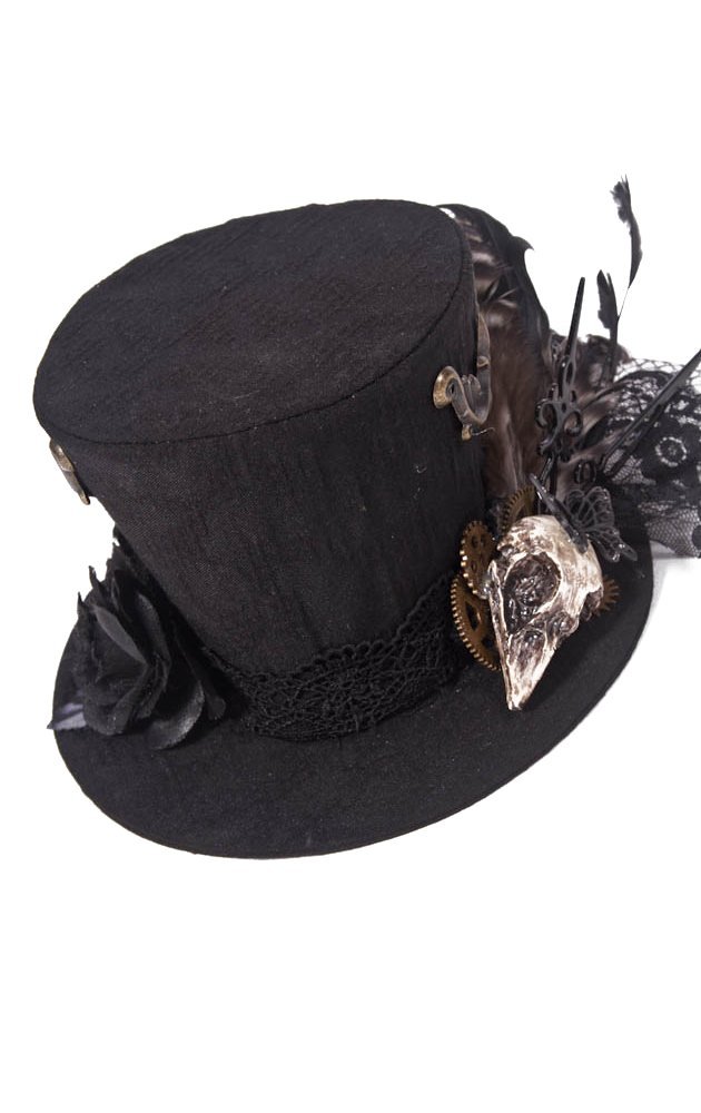 Steampunk Hat with Feathers and Cogs