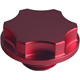 DEWHEL Billet Aluminum Oil Fill Cap for 1999-2010 Ford Powerstroke Diesel 6.0L 7.3L 6.4L (Red)