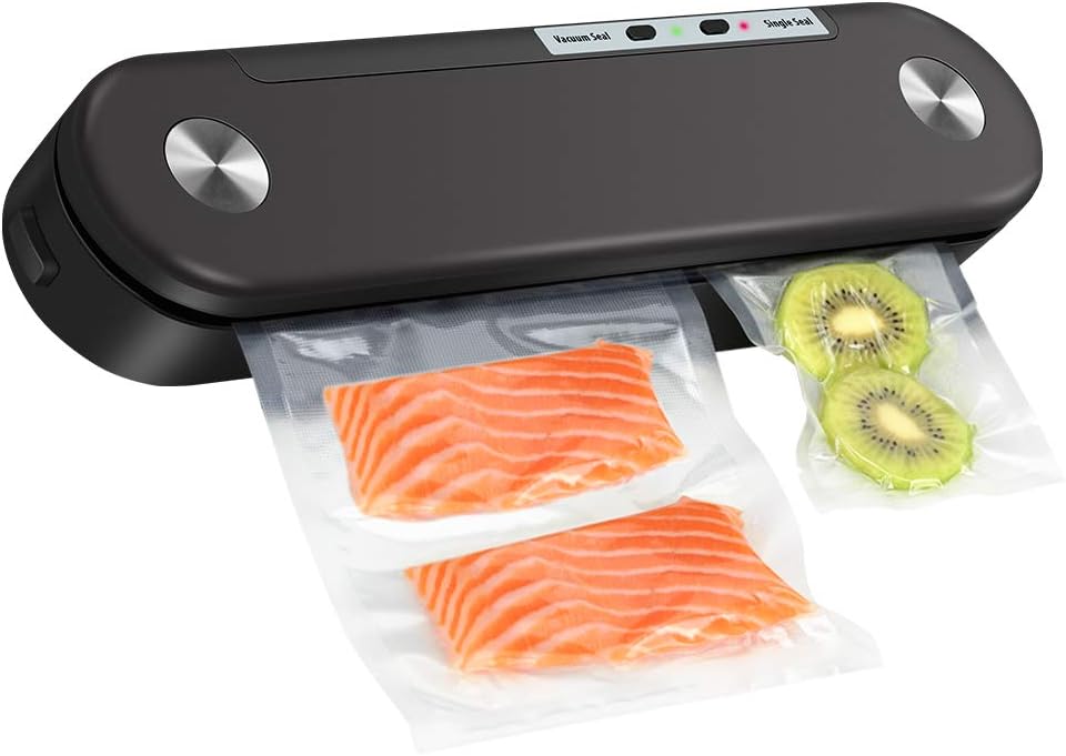 Vakuumierer Vakuumiergerät Lebensmittel Bleiben Vakuumiert bis zu 9x länger Frisch Folienschweißgerät für Sous Vide Kochen und Trockene &amp; Feuchte Lebensmittel mit 20 Pcs Vakuumierfolie