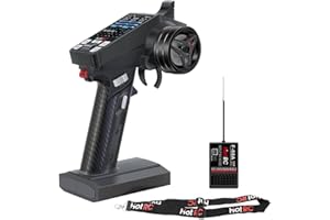 GLOBACT HOTRC CT-8A 2.4G 8CH Radio Transmitter & Receiver with Lanyard 8 Channel RC Controller for 1/8 1/10 1/18 1/24 RC Crawler Drift Truck Boat Tank TRX4 TRX4M SCX10 SCX24 Upgrade (Metal Handwheel)