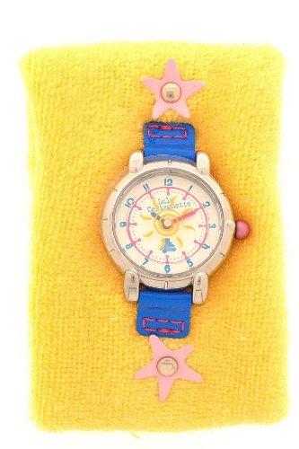 Lulu Castagnette 38186 Childrens Watch Quartz Analogue White Dial Yellow Terry Cloth Strap