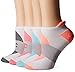 Champion Women's Double Dry 4-Pack Performance Heel Shield Socks, White/Grey Stripe, 5-9