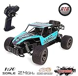 Lazaga RC Cars for kids, Lazaga Terrain RC Car, 1:20 All Terrain Remote Control High-Speed Telecar, Off road 2.4Ghz 2WD Remote Control Monster Truck, Best Christmas Gift for Kids and Adults(Blue)