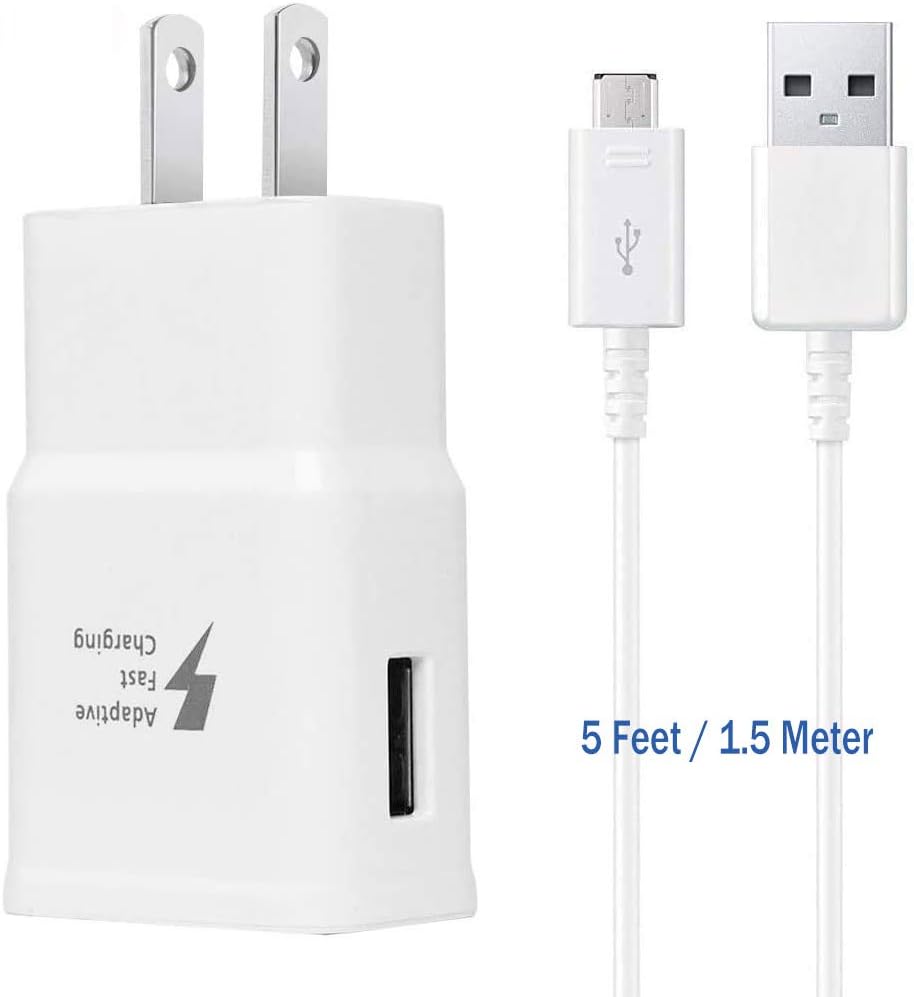 Adaptive Fast Charger Kit Compatible Samsung Galaxy S6/ S7/ Edge/Plus/Active/Note 5 / Note 4, USB 2.0 Fast Wall Charger Adapter and Micro USB Cable: Home Audio & Theater