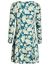 Vestido de manga larga para mujer, de bolsillo, para swing