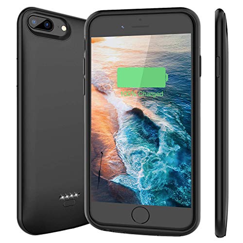 iPhone 7 Plus / 8 Plus Battery Case, Slim Charger Power Case Headphone Support with 5500mAh for iPhone 5.5-inch, Best Portable Smart External Protective Battery Case iBatrycas (Black)