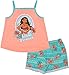 Disney Moana Toddler Girls' Ruffle Tunic and Bike Shorts Set, Coral (2T)