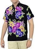 La Leela Hawaiian Shirt For Men Short Sleeve Front-Pocket Beach Floral Violet