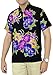 La Leela Hawaiian Shirt For Men Short Sleeve Front-Pocket Beach Floral Violet