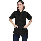 Ladies Chef Jacket – Short Sleeve Coat with Knotted Buttons | Stylish, Durable & Professional Culinary Uniform for Women