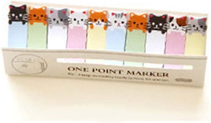 Cute Cartoon Cat Mini Sticker Bookmark Memo Pad Office Flags New