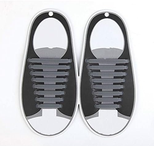 RUIIO 16pcs Silicone Elastic DIY Sports Running No Tie Shoelaces Shoe Laces Lazy Shoelaces for Adult