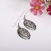 Lureme Ethnic Jewelry Antique Silver French Hook Hollow Out Design Oval Pendant Dangle Earrings(02004292)