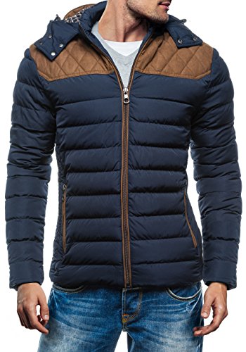 Hombres Chaqueta Con Cuello Alto Bolsillos y Con Capucha