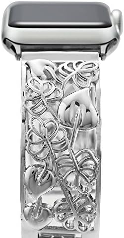 Women Girls Apple Watch Band 38mm 42mm, Bling Statement Hollow Hoop Replacement Strap for iWatch Series 3. 2 .1 Dressy Feminine Hinged Cuff Wristband Bangle Bracelet From FresherAcc