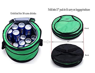 MIER 30-can Collapsible Soft cooler bag for Party, Golf, Grocery, Picnic, Car, Leakproof Liner, Fits in Suitcase, Green
