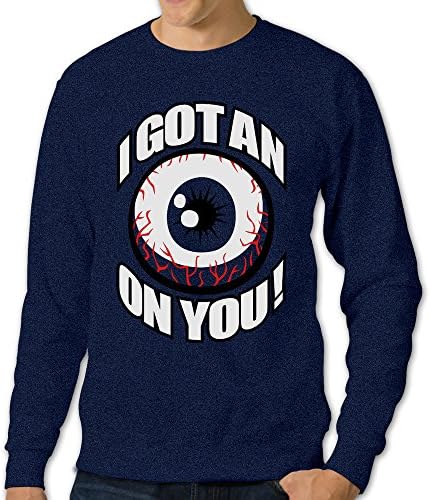 Umison My Eye On You Men's Crewneck Long Sleeve Tshirt Navy M