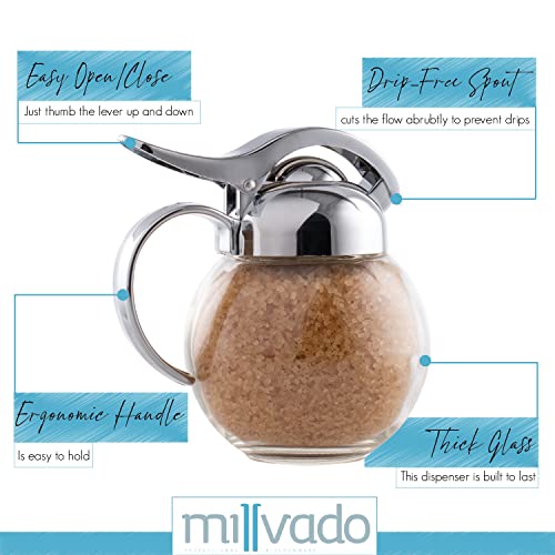 Millvado Syrup Dispenser, Restaurant Style Glass Honey or Maple Syrup