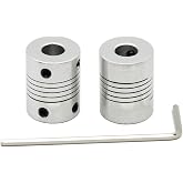 ReliaBot 2PCs Flexible Couplings 5mm to 8mm for NEMA 17 Shaft and T8 Lead Screw for RepRap 3D Printer or CNC Machine