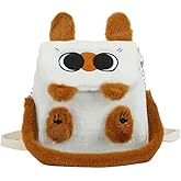 Ueeksry Cute Plush Siamese Cat Backpack, Plush Cat Bag, Stuffed Animal Backpack, Shoulder Bag Crossbody Bag, Cute Cartoon Bag for Women