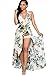 Women's V Neck Halter Floral Maxi Dress Overlay Romper Jumpsuit Apricot, Large