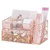 Rose Gold Pen Organizer, All in One Cute Mesh Office Supplies Accessories Caddy for Home & Office Desktop Organization…