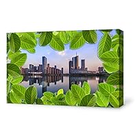 signwin-Canvas Wall Art-The Scenery Under Green Leaves-Canvas Prints Home Artwork Decoration for Living Room,Bedroom - 12x18 inches