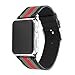 For Apple Watch Band 42mm Nylon and Genuine Leather Sports Replacement Strap Wrist Band with Classic Square Stainless Steel Buckle for Apple Watch iWatch Series 3 Series 2 Series 1