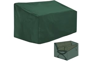 Typutomi Outdoor Bench Cover, 210D Waterproof 3-Seater Patio Seat Lounge Deep Chair Furniture Loveseat for Outside Garden Park (Green, 64"D x 26"W x 35"H)