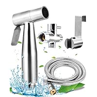 Handheld Bidet Toilet Sprayer Set Premium Brushed Stainless Steel Sprayer for Bidet Attachment Cloth Diaper Sprayer Set,Bathroom Toilet Cleaning