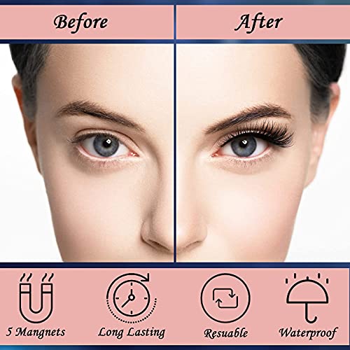 Eyelash Kit, 10 Pairs Natural Look Lashes with Eyeliner, Reusable