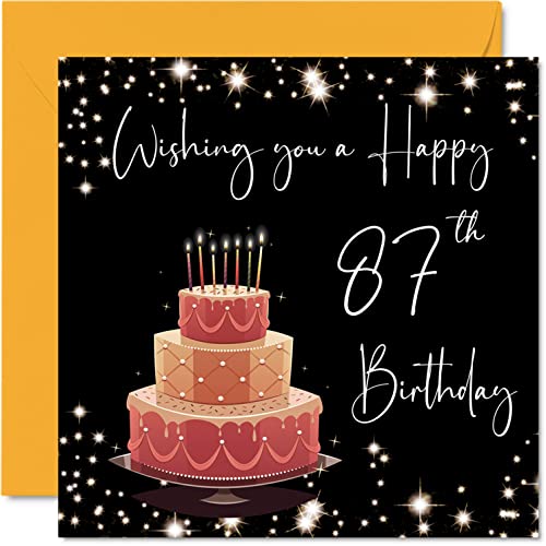 87th Birthday Card for Women and Men, Stylish Elegant