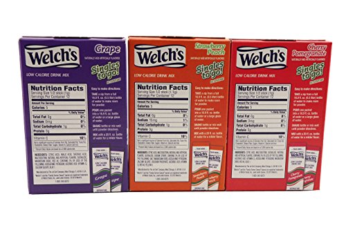 Welch’s Singles To Go Cherry Pomegranate, Grape, Strawberry Peach
