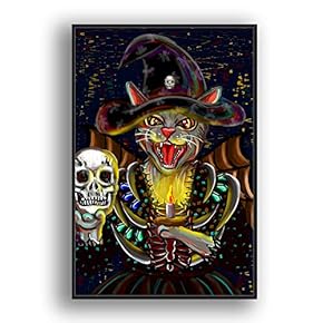 Framed Canvas Wall Art for Living Room, Bedroom Funny Cats Abstract Oil Painting Features Canvas Prints for Home Decoration Ready to Hanging - 16x24 inches