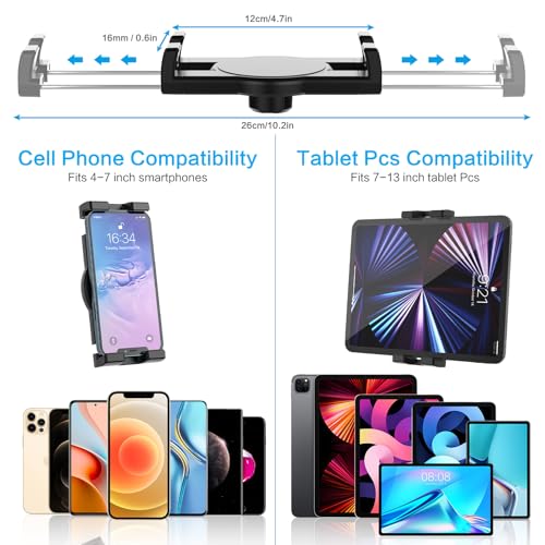 woleyi Spinning Bike Tablet Holder, Bicycle Exercise Bike Treadmill Goose Neck Tablet Holder for iPad Pro 12.9, 10.5, 9.7, iPad Air, iPad Mini, Samsung Tab, iPhone 4-13 Inch Smartphone Tablets