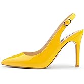JOY IN LOVE Womens Slingback High Heels Stiletto Pointed Closed Toe Pumps