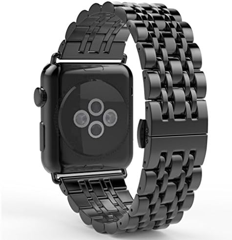 Apple Watch Band, Fose Stainless Steel Metal Replacement Smart Watch Strap Bracelet for Apple Watch 42mm - Black