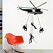 Coavas Military Wall Decals Automotive Army Wall Decor Sticker Art Troops Helicopter Paratrooper Military Wall Sticker