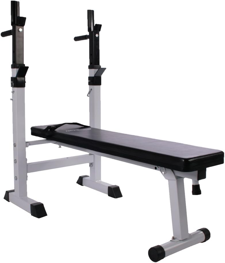 Physionics Banc De Musculation Avec Support De Barres Pliable Reglable Charge Totale Max 200kg Dimensions L L H Env 118 5 55 91 106 Cm Banc De Poids D Entrainement Fitness Amazon Fr Sports Et Loisirs