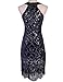 KAYAMIYA Women's 1920s Sequined Paisley Pattern Fringe Gatsby Flapper Dress