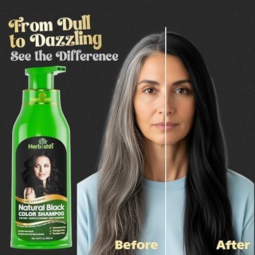 Herbishh After Color Shampoo Combo Contains Hair Color Shampoo Hair Dye 500Ml Argan Oil 30Ml Pro Keratin And Argan Hair Mask 100Gm For Hair Straightening, Shine And Protection For Men And Women(Black)
