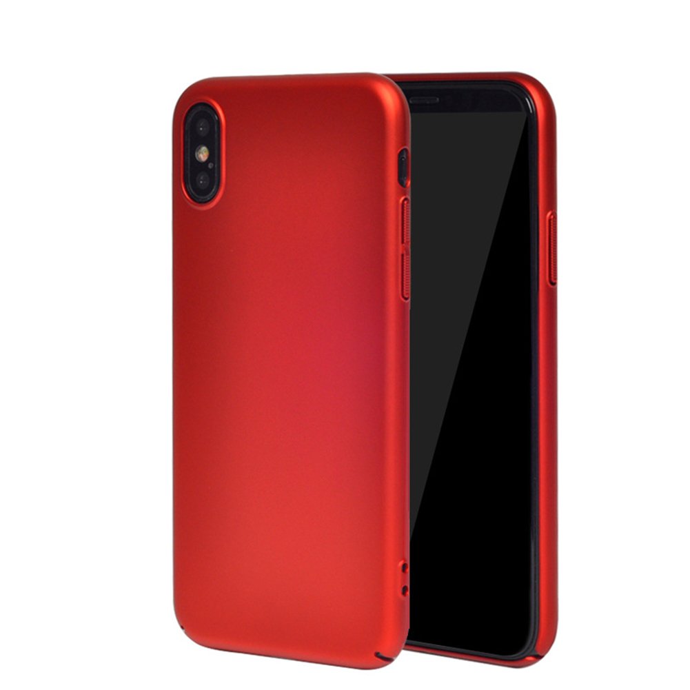 iPhone X case Shockproof Slim Fit Protective Hard TPU Case Cover for iPhone X (Red)