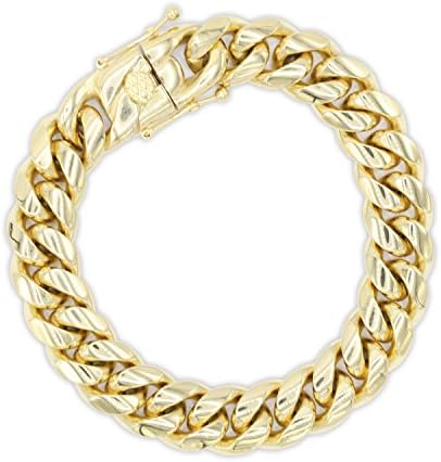 BéBérliniBEBERLINI Cuban Link Chain 14K Gold Plated Curb Necklace 30" Bracelet 8.5" 9" Stainless Steel Fashion Jewelry for Men 5 mm - 18 mm