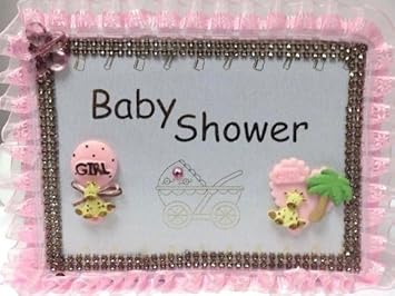 Amazon Com Pink Giraffe Girl Baby Shower Mom To Be Guest Book