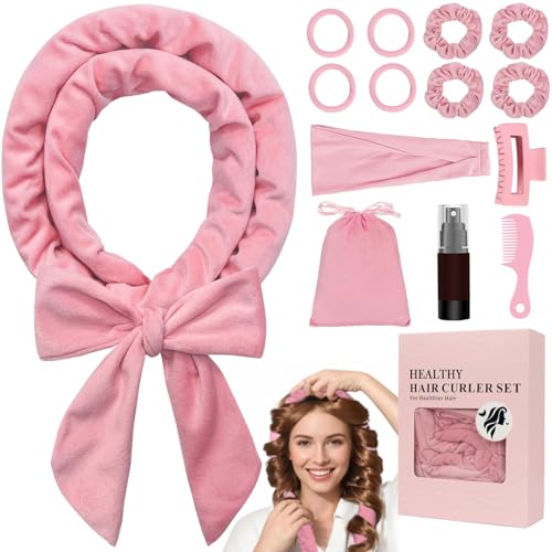 Kit 14 Modelador de Cachos Sem Calor,170cm Modelador de Cachos Cetim,Sem Calor para Dormir,Inclui Presilha e Faixa de Cabelo, Antiderrapante,Presente para Mulheres