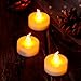 AGPTEK 100pcs Flickering LED Flameless Candles Battery-Operated Tealights for Wedding Holiday Christmas Party Home Decoration (Amber Yellow)
